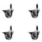 Service Caster 3'' Semi Steel Swivel 1'' Expanding Stem Caster Set with Brake, 4PK SCC-EX20S314-SSS-PLB-1-4 - alternate 1